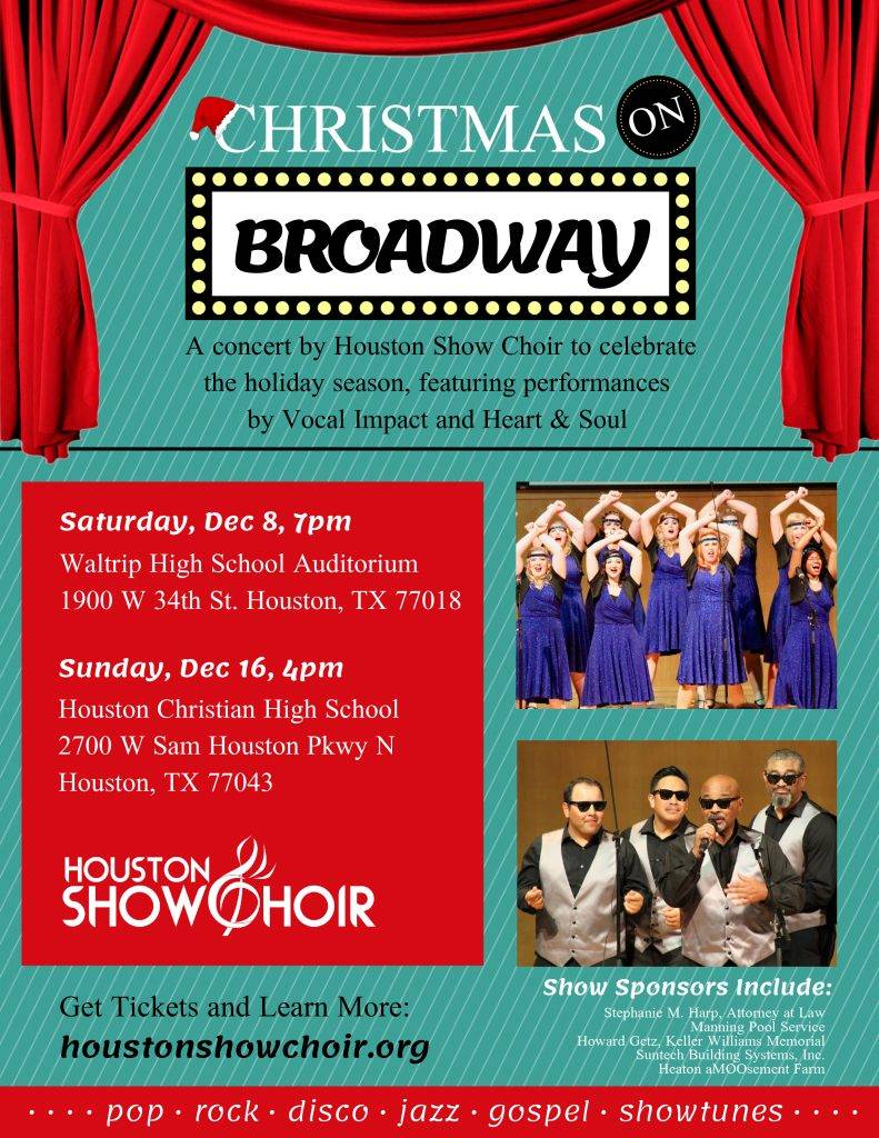 Proud Sponsor Of Houston Show Choir S Christmas On Broadway Manning Pool Service