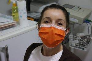 woman with face mask